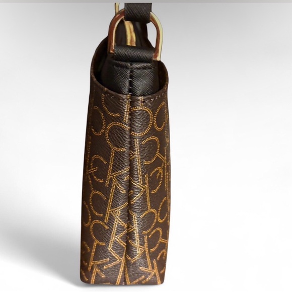 Calvin Klein Logo Patterned Brown Crossbody Bag - Picture 7 of 8